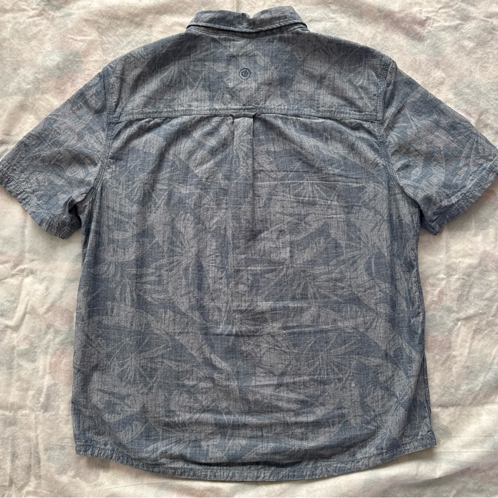 Fat Face Blue Tropical Leaf Print Button Shirt 100% Cotton, Men’s XL - Picture 4 of 9